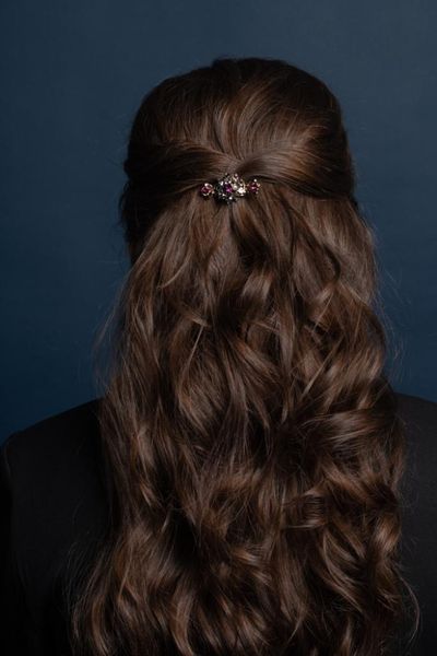 Hårklype Flower Topas brun