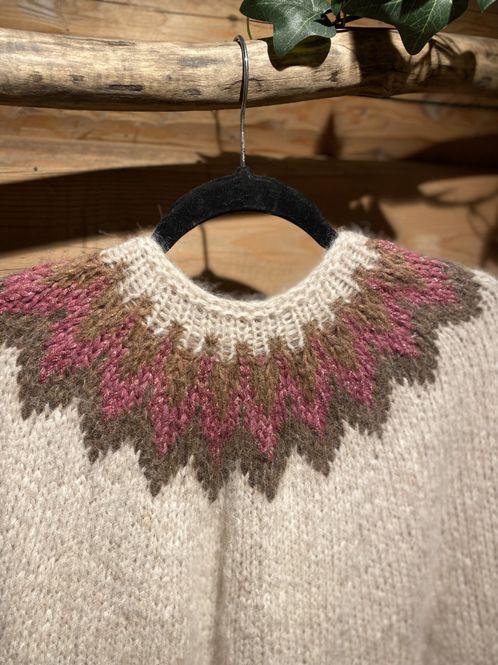 Hovedbilde Ást Design Chunky cardigan offwhite/rosa str.M